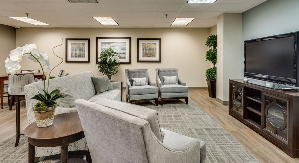 Resident lounge at Brashear Tower, Livonia, Michigan
