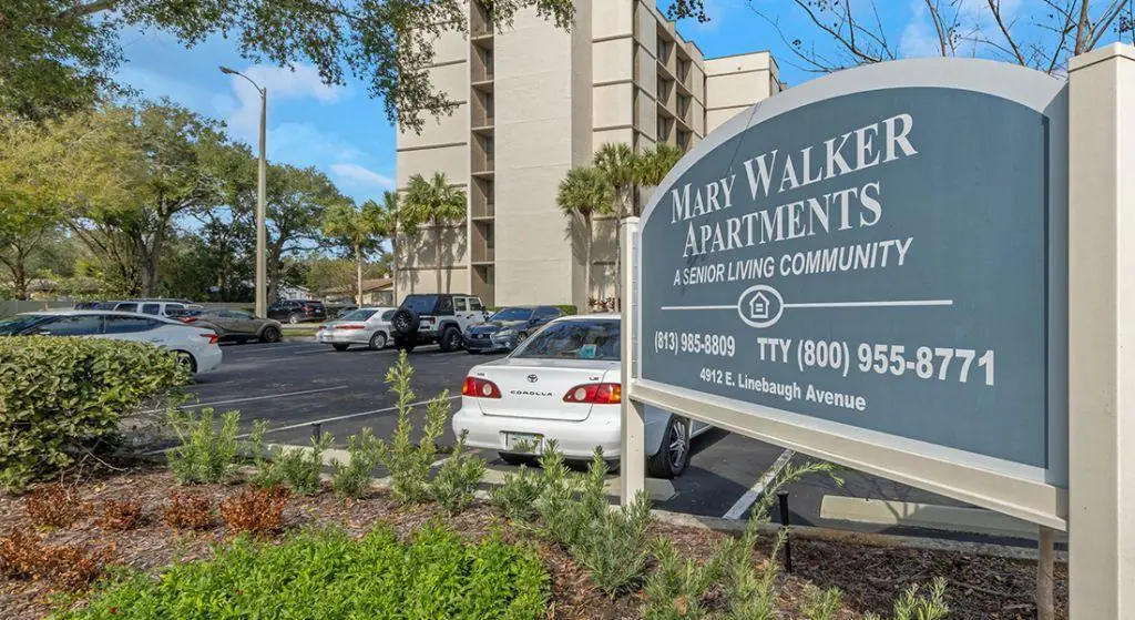 Mary Walker Apartments exterior sign